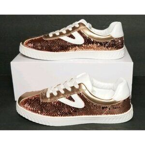 TRETORN CAMDEN SEQUIN WHITE / DARK PINK CHILD SIZE 5 NEW IN BOX LE-03 A-R